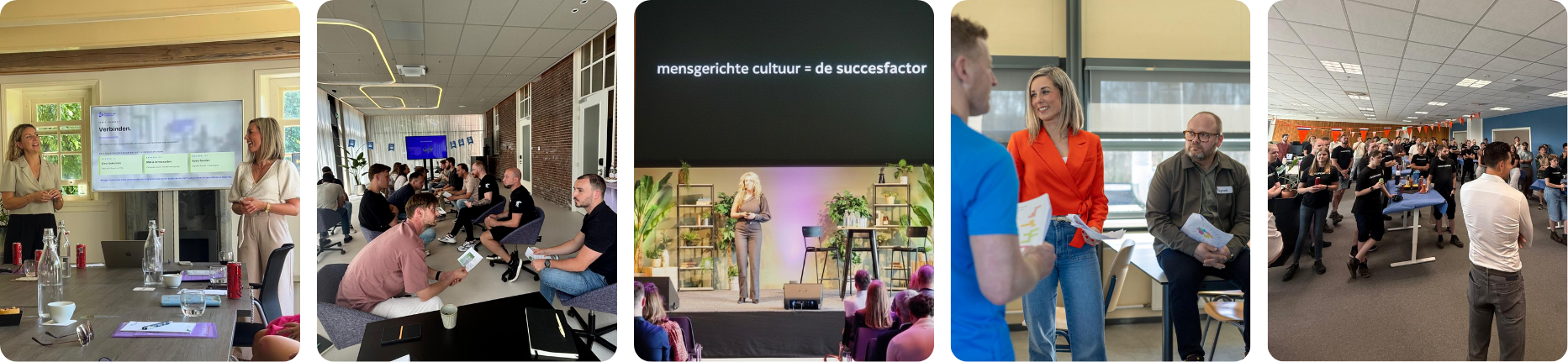 Kiki en Iris tijdens sessies met leiderschapsteams